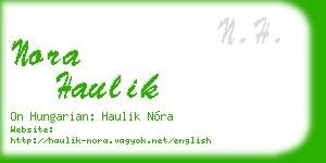 nora haulik business card